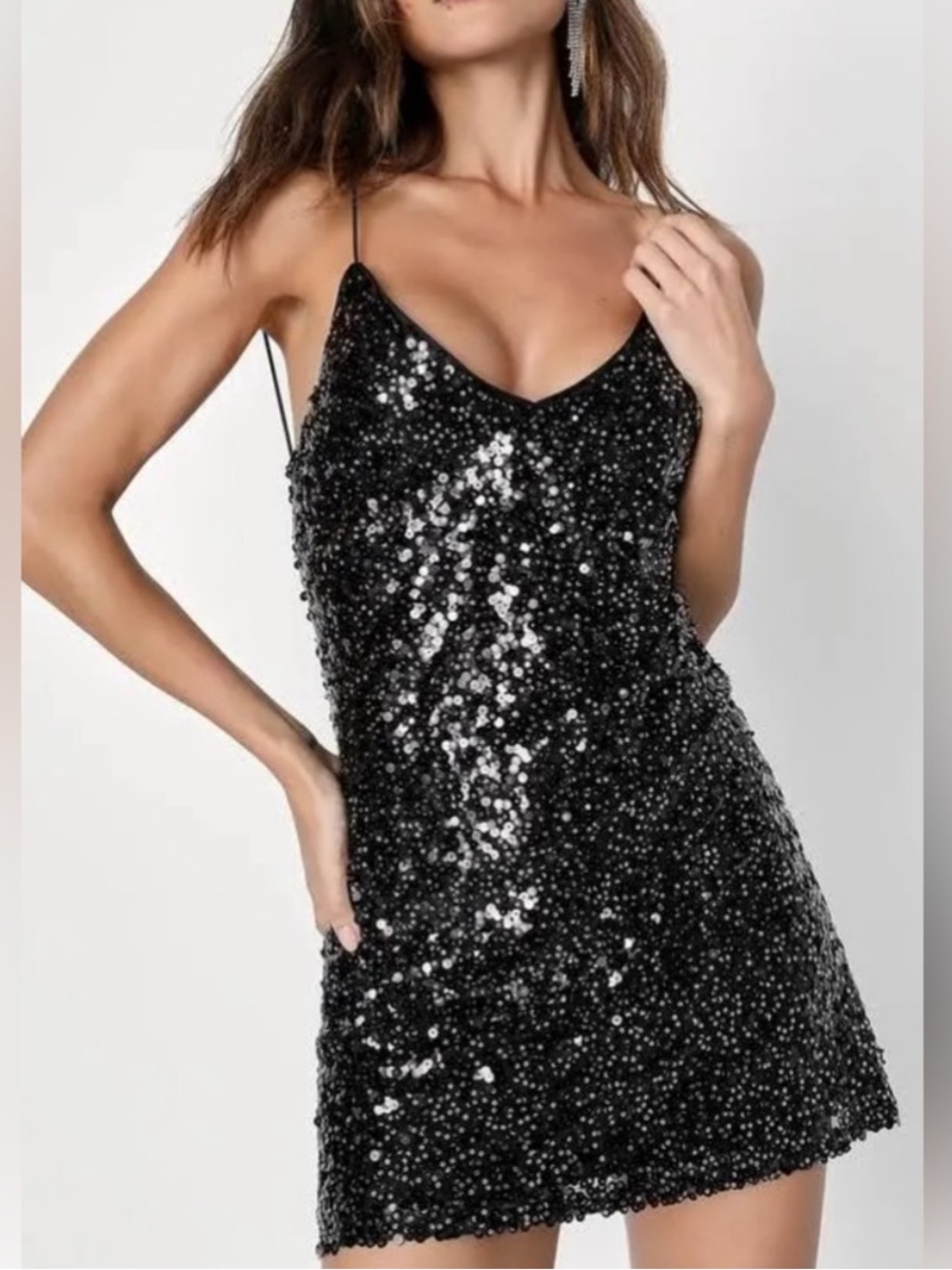 Force of Fashion Black Backless
Sequin Mini Dress